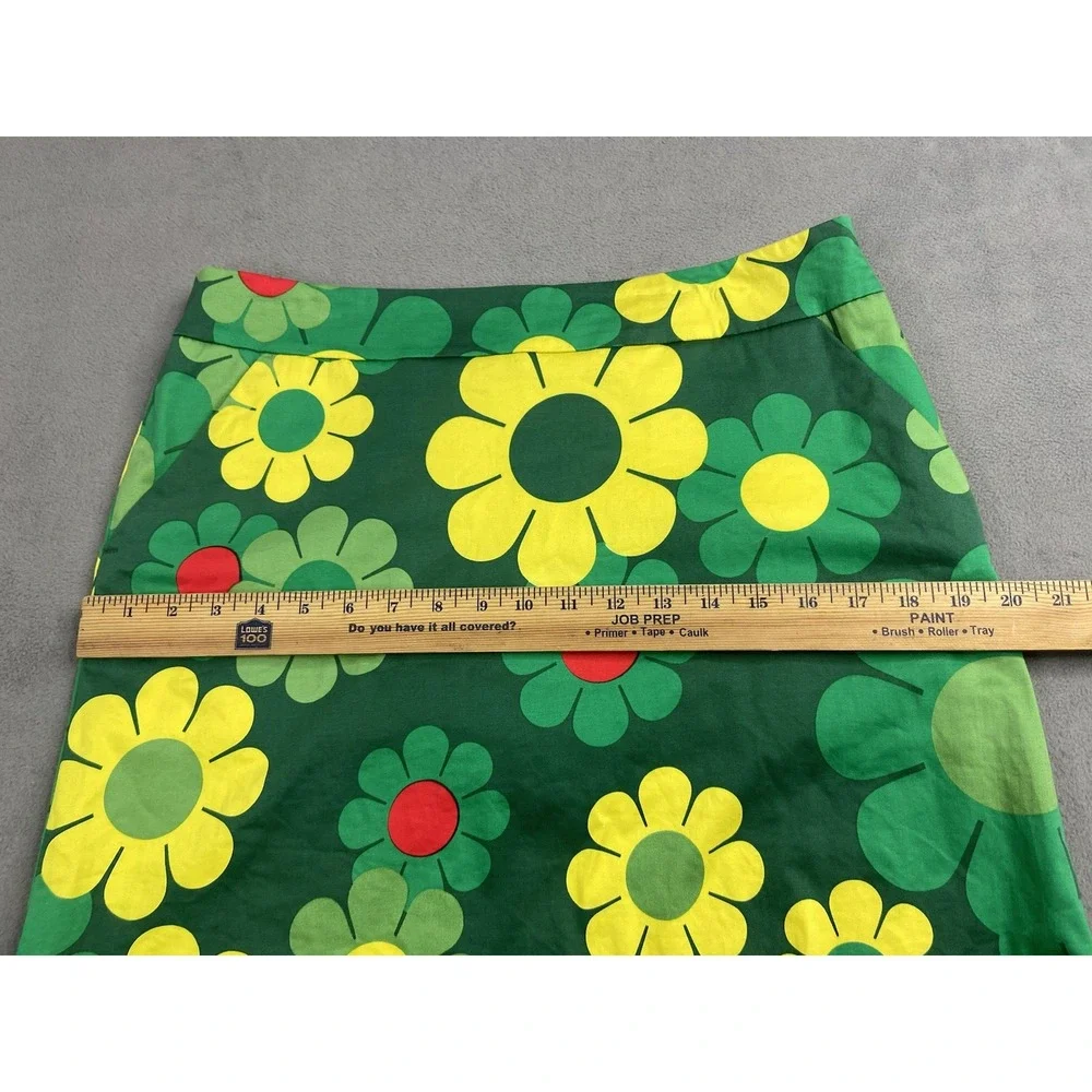 Loudmouth Skort Women 10‎ Green Flower Power Retro Pickleball Golf Active Skirt